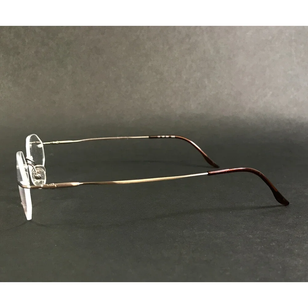 Naturally Rimless Eyeglasses Frames NR 344 SAG Dark Gold Octagonal 47-18-135